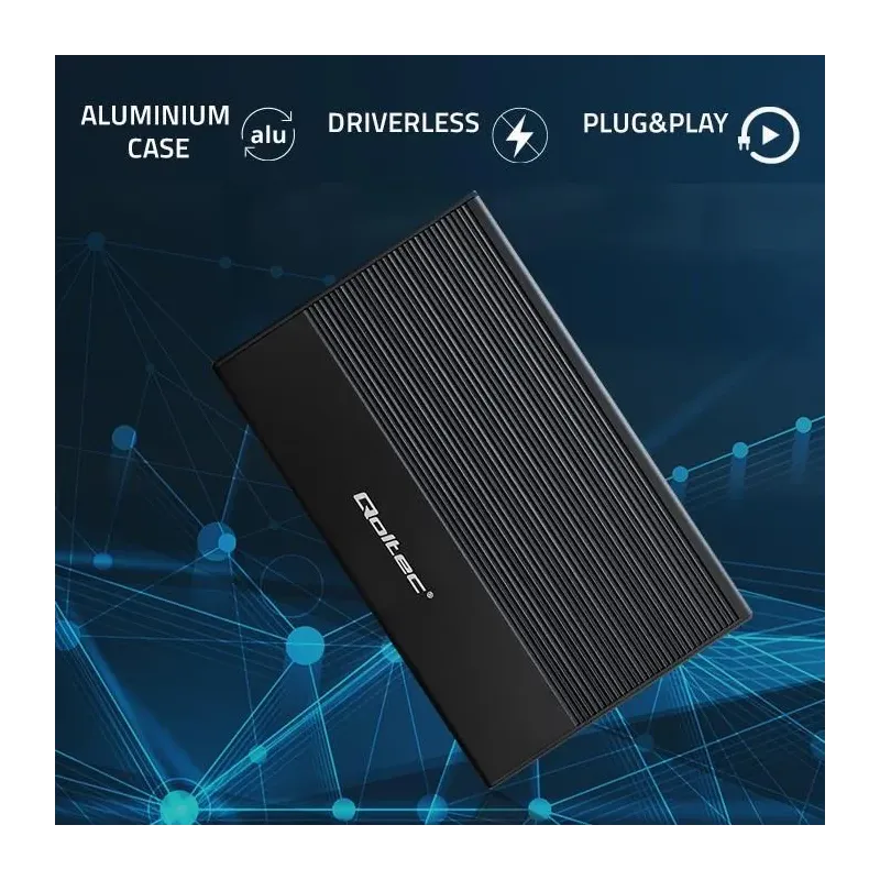 Obudowa/kieszeń Qoltec na dysk SSD HDD 2.5" | SATA | USB | PartsPC.pl