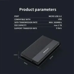 Obudowa/kieszeń Qoltec na dysk SSD HDD 2.5" | SATA | USB | PartsPC.pl