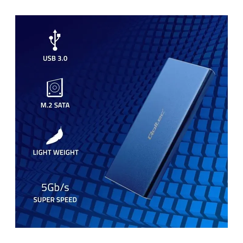 Obudowa/kieszeń Qoltec na dysk M.2 SSD | SATA | NGFF | | PartsPC.pl