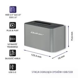 Stacja dokująca Qoltec dysków HDD/SSD | 2.5" / 3.5" SATA... | PartsPC.pl