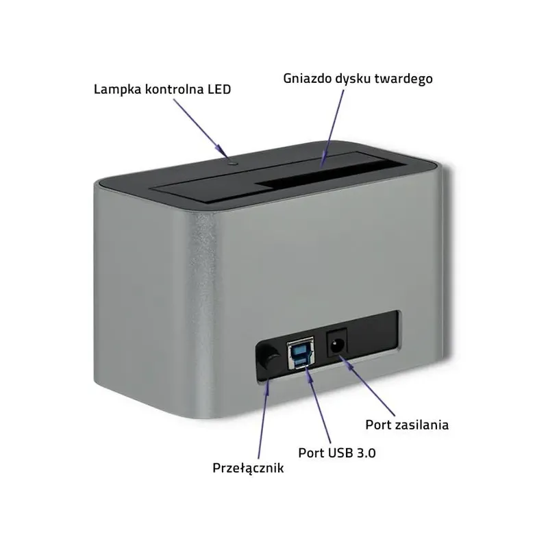 Stacja dokująca Qoltec dysków HDD/SSD | 2.5" / 3.5" SATA... | PartsPC.pl