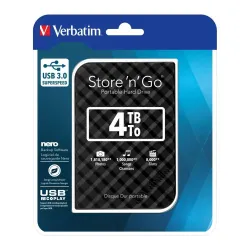 Dysk zewnętrzny Verbatim 4TB 2.5" Store 'n' Go czarny | PartsPC.pl