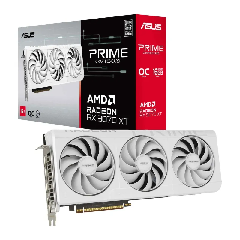 Karta VGA Asus Prime Radeon RX 9070 XT White OC Edition | PartsPC.pl