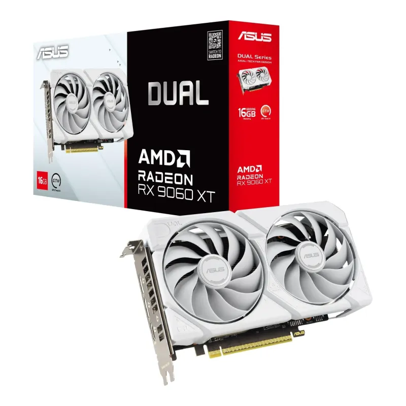 Karta VGA Asus Dual Radeon RX 9060 XT White Edition 16GB | PartsPC.pl