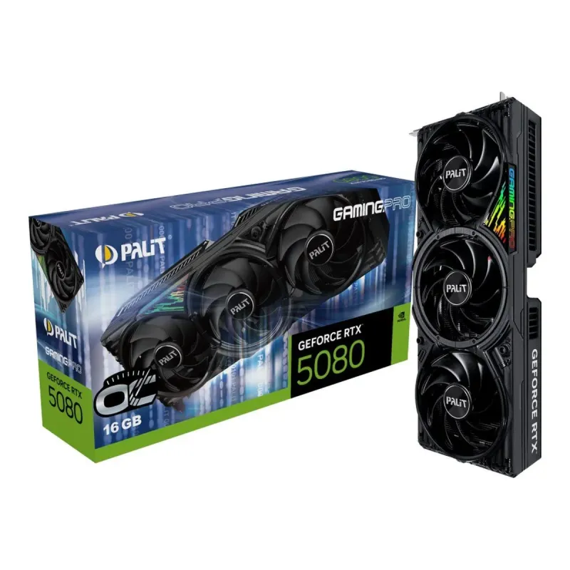 Karta VGA Palit GeForce RTX 5080 GamingPro OC 16GB GDDR7 | PartsPC.pl