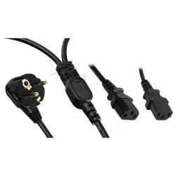 Kabel zasilający Akyga AK-PC-04A CEE 7/7 2xC13 250V/50Hz | PartsPC.pl