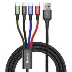 Kabel przewód USB 4w1 - 2x USB-C, Lightning, micro USB | PartsPC.pl