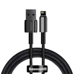 Kabel Baseus Tungsten Gold USB-A - Lightning 2m czarny | PartsPC.pl