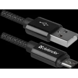 Kabel USB Defender AM-micro BM 1m 2,1A czarny | PartsPC.pl