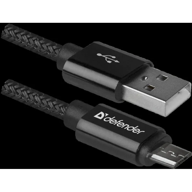 Kabel USB Defender AM-micro BM 1m 2,1A czarny | PartsPC.pl