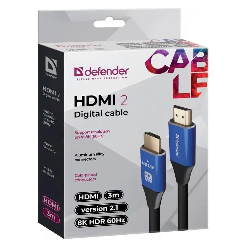 Kabel HDMI-HDMI Defender 3m v2.1 M/M 8k | PartsPC.pl