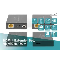 Przedłużacz/Extender DIGITUS HDMI 70m po skrętce | PartsPC.pl