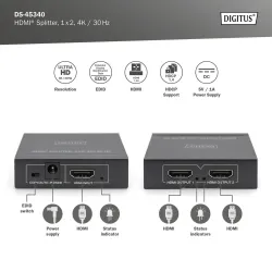 Rozdzielacz/Splitter HDMI DIGITUS 2-portowy 4K/30Hz EDID | PartsPC.pl
