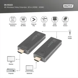 Przedłużacz/Extender DIGITUS HDMI bezprzewodowy 30m UHD | PartsPC.pl