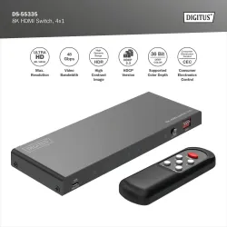 Przełącznik/Switch DIGITUS HDMI 4x1, 8K/60Hz (4:4:4) z | PartsPC.pl