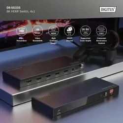 Przełącznik/Switch DIGITUS HDMI 4x1, 8K/60Hz (4:4:4) z | PartsPC.pl