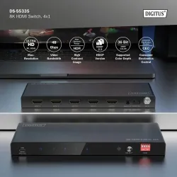 Przełącznik/Switch DIGITUS HDMI 4x1, 8K/60Hz (4:4:4) z | PartsPC.pl