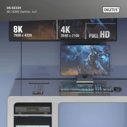 Rozdzielacz/Splitter DIGITUS HDMI 1x2, 8K/60Hz (4:4:4) z | PartsPC.pl