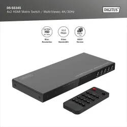 Przełącznik/Matrix DIGITUS HDMI 4/2-porty 4K/30Hz UHD... | PartsPC.pl