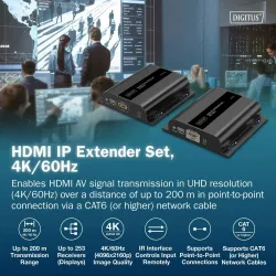 Przedłużacz/Extender DIGITUS HDMI 120/200m po kat.6 | PartsPC.pl
