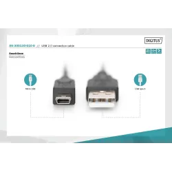 Kabel USB2.0 DIGITUS AK-300130-010-S Canon USB A/miniUSB | PartsPC.pl
