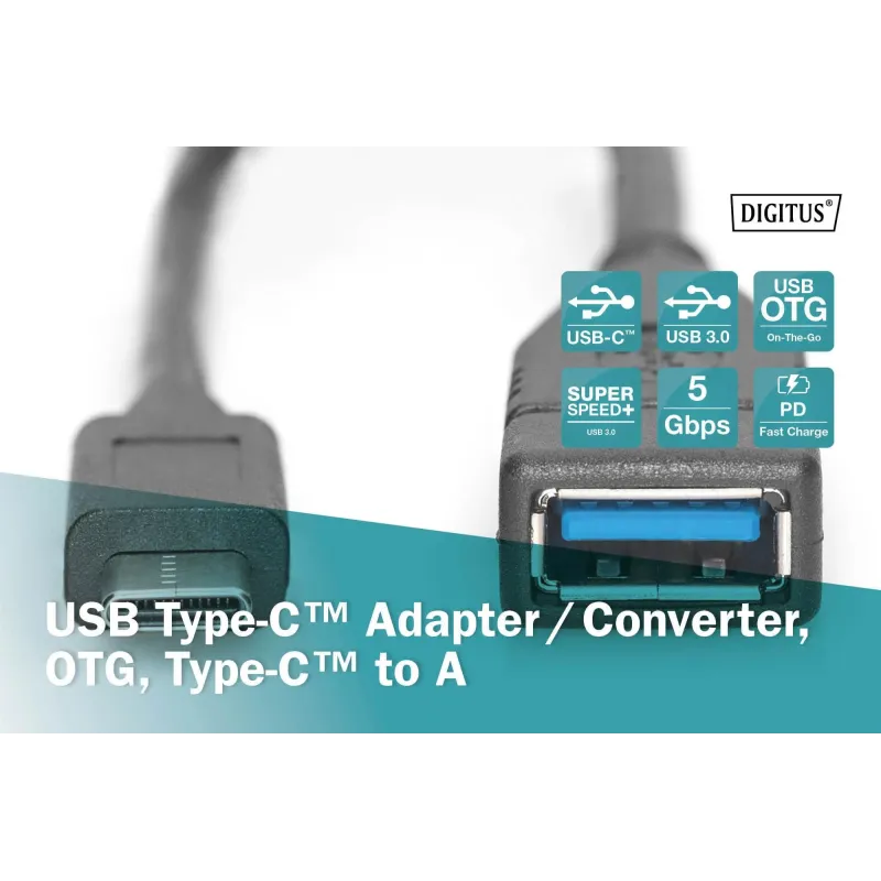 Kabel USB 3.1 Gen 1 DIGITUS SuperSpeed OTG Typ USB C/USB | PartsPC.pl