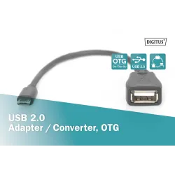 Kabel USB 2.0 DIGITUS HighSpeed OTG Typ microUSB B/USB A | PartsPC.pl