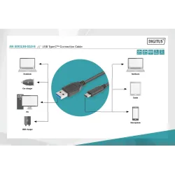 Kabel USB 3.0 DIGITUS SuperSpeed Typ USB A/USB C M/M | PartsPC.pl