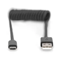 Kabel USB 2.0 DIGITUS spiralny USB A/USB C, PD 60W, | PartsPC.pl