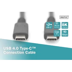 Kabel USB 4.0 DIGITUS Typ USB C/USB C M/M 40Gbps PD 3.1 | PartsPC.pl