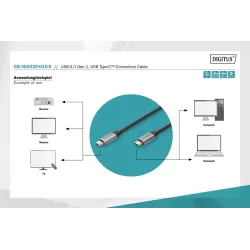 Kabel USB 3.0 DIGITUS PREMIUM 60W/5Gbps Typ USB C/USB C | PartsPC.pl