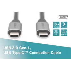 Kabel USB 3.0 DIGITUS PREMIUM 60W/5Gbps Typ USB C/USB C | PartsPC.pl