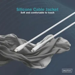 Kabel zasilający DIGITUS silikonowy USB-C - Lightning, | PartsPC.pl