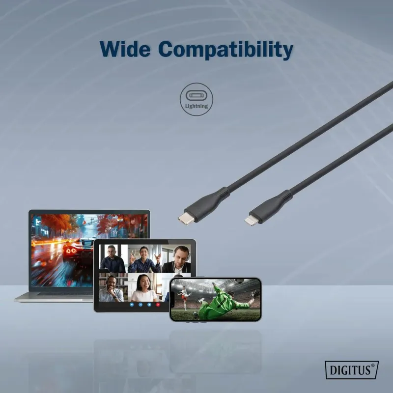 Kabel zasilający DIGITUS silikonowy USB-C - Lightning, | PartsPC.pl