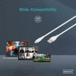 Kabel zasilający DIGITUS silikonowy USB-A - Lightning, | PartsPC.pl