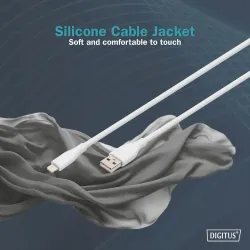 Kabel zasilający DIGITUS silikonowy USB-A - Lightning, | PartsPC.pl