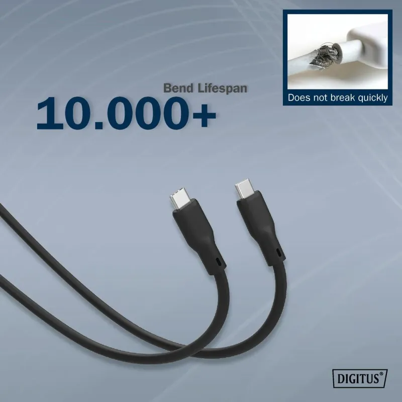 Kabel połączeniowy DIGITUS silikonowy USB-C - USB-C, USB... | PartsPC.pl