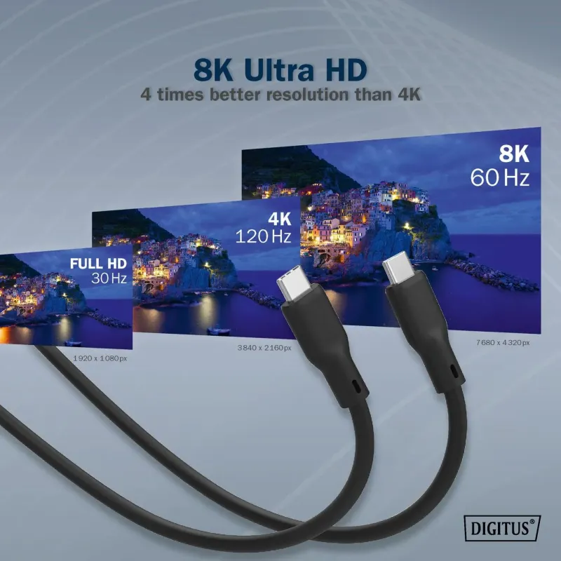 Kabel połączeniowy DIGITUS silikonowy USB-C - USB-C, USB... | PartsPC.pl