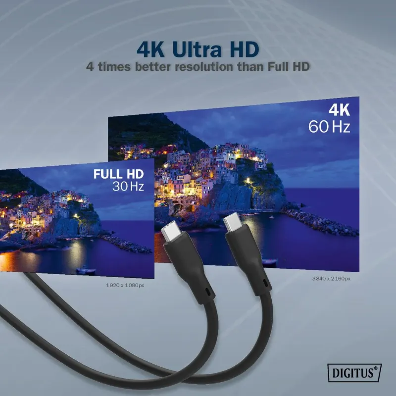 Kabel połączeniowy DIGITUS silikonowy USB-C - USB-C, USB... | PartsPC.pl