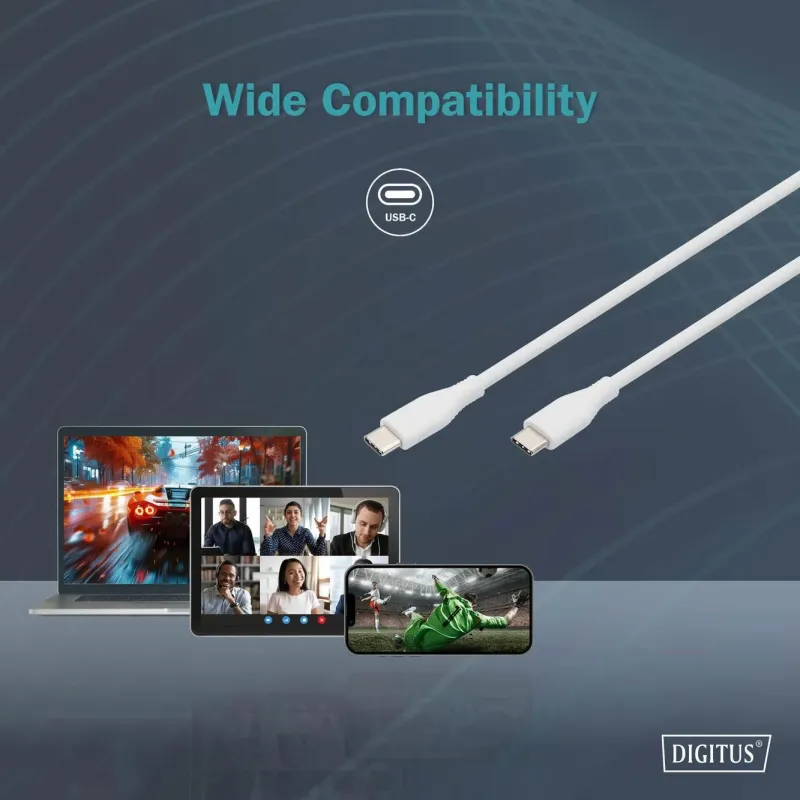 Kabel zasilający DIGITUS silikonowy USB-C - USB-C, USB | PartsPC.pl