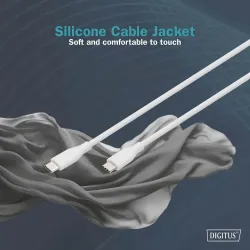 Kabel zasilający DIGITUS silikonowy USB-C - USB-C, USB | PartsPC.pl