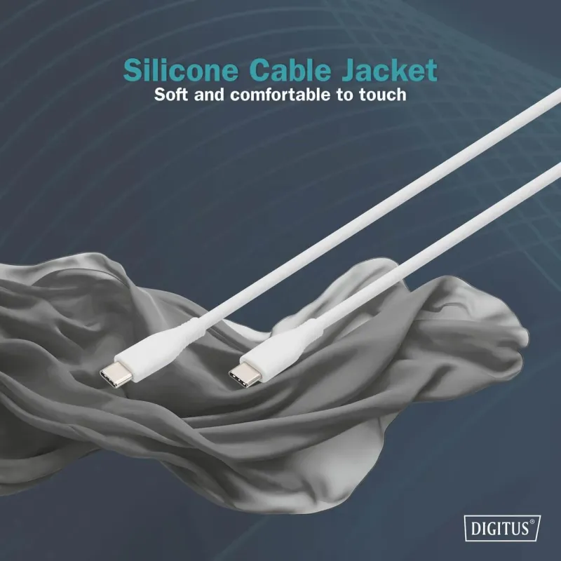 Kabel zasilający DIGITUS silikonowy USB-C - USB-C, USB | PartsPC.pl