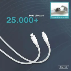 Kabel zasilający DIGITUS silikonowy USB-C - USB-C, USB | PartsPC.pl