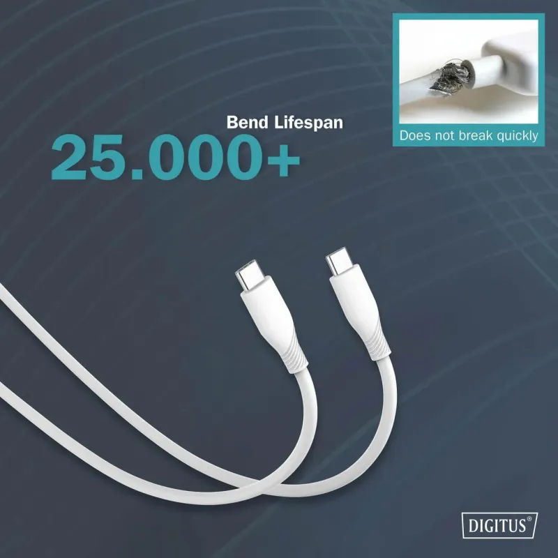 Kabel zasilający DIGITUS silikonowy USB-C - USB-C, USB | PartsPC.pl