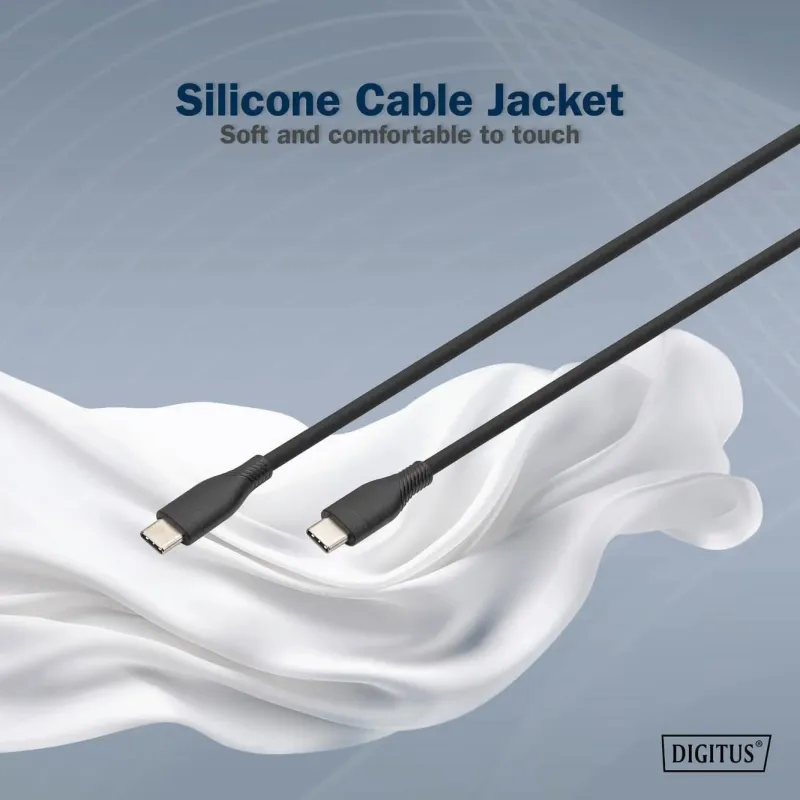 Kabel zasilający DIGITUS silikonowy USB-C - USB-C, USB | PartsPC.pl
