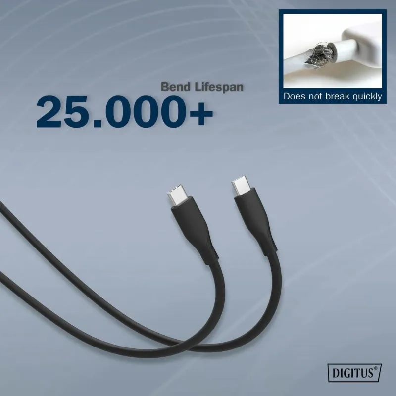 Kabel zasilający DIGITUS silikonowy USB-C - USB-C, USB... | PartsPC.pl