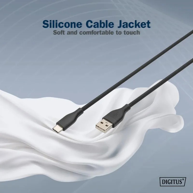 Kabel zasilający DIGITUS silikonowy USB-A - USB-C, USB | PartsPC.pl
