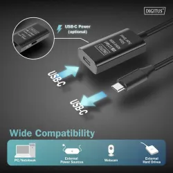Kabel przedłużający aktywny DIGITUS DA-73108, USB 3.2 | PartsPC.pl