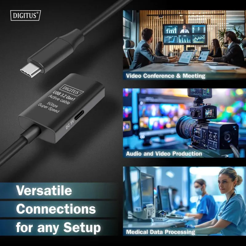 Kabel przedłużający aktywny DIGITUS DA-73108, USB 3.2 | PartsPC.pl