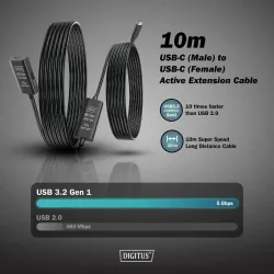 Kabel przedłużający aktywny DIGITUS DA-73109, USB 3.2 | PartsPC.pl